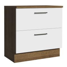 Balcão 80Cm 2GVT Rustic/Branco Agata Madesa Rustic/Branco