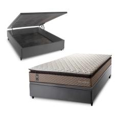 Conjunto Box Baú Atlanta Bege 138x188x69 Espuma D45