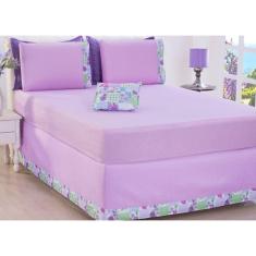 Jogo De Lençol Queen Size 05 Peças Lilas