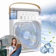 Ventilador Portátil Com Iluminação Umidificador Climatizador Reservató