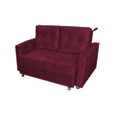 Sofá Cama Reclinável 2 Lugares 140cm Drika Vinho Matrix