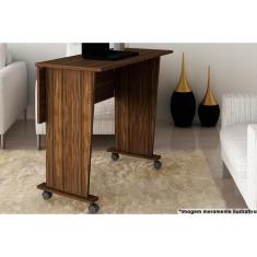 Mesa Multiuso Casal Dobrável Me4117 C- Rodízios Nogal - Tecno Mobili