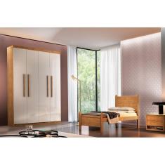 Guarda Roupa 4 Portas E 2 Gavetas Espanha Naturale-grafite - Rufato