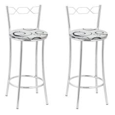 Kit 2 Banquetas Cromadas Bc51-b E523 Cromado-branco