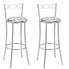 Kit 2 Banquetas Cromadas Bc51-a E523 Cromado-branco