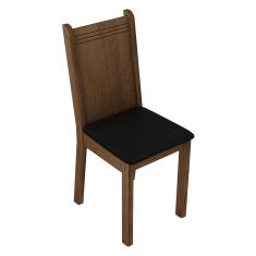 Kit 6 Cadeiras 4290 Madesa - Rustic/Sintético Preto