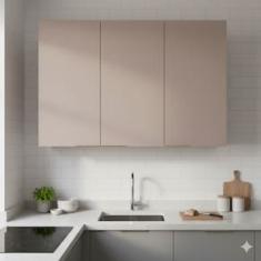 Armário Aéreo Bartira Cristal 3 Portas 3 Prateleiras MDP - 120cm de largura