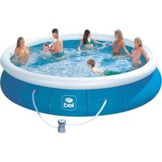 Piscina Inflável 11.000 L (220v) + Kit Compl. (p55) Bel Fix Azul