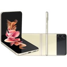 Smartphone Samsung Galaxy Z Flip3 128GB 5G Wi-Fi Tela 6,7'' Dual Chip 8GB RAM Câmera Dupla + Selfie 10MP - Creme