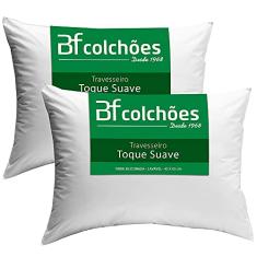Kit 2 Travesseiros Antialérgico de Fibra Macio Lavável 45X65 BF Colchões…