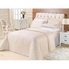 Kit Cobre Leito Top Line Casal Queen 3 Peças 180 Fios Marfim