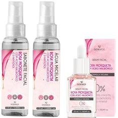 Kit Rosa Mosqueta Serum Facial E Sabonete E Agua Micelar