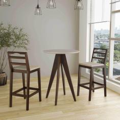 Conjunto Bistrô 1 Mesa 2 Banquetas Denver Capuccino