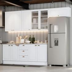 Cozinha Compacta Americana 10 Portas 3 Gavetas Branco - Henn