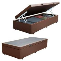 Cama Box Baú Solteiro Sintético SerenePrime Marrom 88x188x44