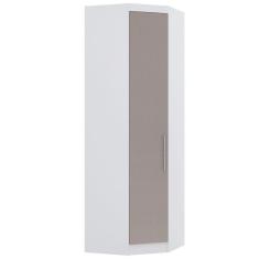 Guarda Roupa De Canto Diagonal Modulado 70cm 1 Porta Alpes Luciane Móveis Branco Pf Com Cinammon Pf