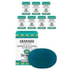 Kit 8 Sabonete em Barra 90g Chá Branco Glicerina Vegetal Óleo de Palma