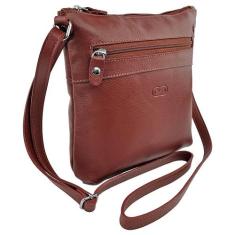 Bolsa Transversal CRAVO em Couro Galvani, Pinhão