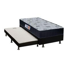 Cama Box C/Auxiliar Solteiro: Colchão Ortopédico Orthoflex Foggia Sogni + Base Black(88X188)