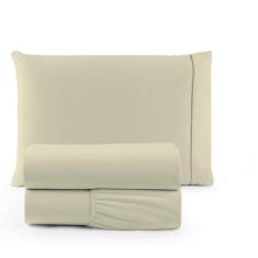 Jogo de Lençol Solteiro 3 Peças Algodão 180 Fios Ponto Palito Percal -