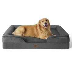 Cama para cães Bedsure Orthopaedic xl Plus impermeável cinza escuro