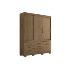 Guarda Roupa 3 Portas de Correr e 9 Gavetas c/ Pés Click 3.9 Jatobá - Santos Andirá