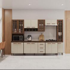 Cozinha Modulada Completa Fidelitá Lisboa 6 Peças 295cm 15 Portas 3 Ga