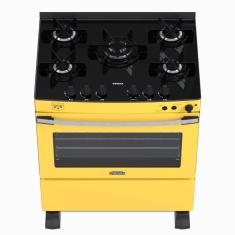 Imagem de Fogao a Gas 5 Bocas Venax Gaudi Vetro Vitreo Amarelo 127V