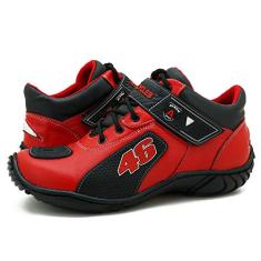 TENIS MOTOCICLISTA CASUAL URBANO TREKKING COURO 401 VERMELHO (43, 401 VERMELHO)