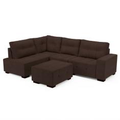 Sofá de Canto 8 Lugares Ipanema Suede Café