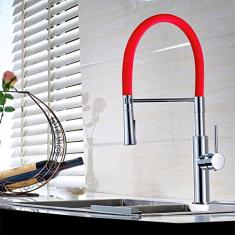 Torneira Gourmet para Cozinha com giro de 360 graus e Spray Móvel - LMS-6401R - Acabamento Vermelho