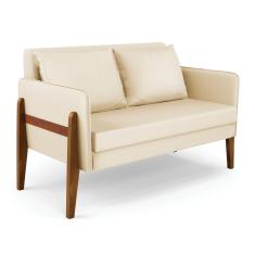 Sofá Namoradeira Lana Corino Base de Madeira - D`Rossi