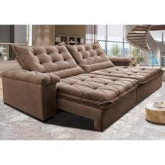 Sofá Retrátil e Reclinável 2,35m Cama inBox Big Fresh. com SoftGel D40 Velupluma