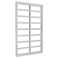 Porta Correr 2 Folhas Móveis Central com Travessa Topsul 210x120cm Esquadrisul Branco