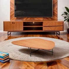 Mesa de Centro Capri Laminada Formato Orgânico 116x35 Madeira Mel