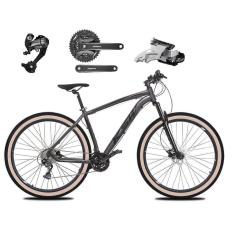 Bicicleta Aro 29 Ksw Xlt 27v K7 Câmbios Shimano Altus Freios Hidráulicos Suspensão Trava Pneus Bege-Unissex