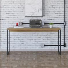 Escrivaninha Estilo Industrial 150cm Dynamica Yescasa Lamina Mel / Preto