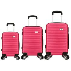 Kit 3 Malas De Viagem Bordo, Média e Grande Em Abs C/ Rodinhas 360º - 