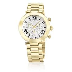Relógio Pulso Jean Vernier Feminino Aço Dourado Jv06852