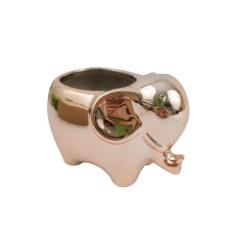 Vaso Decorativo Cachepot Elefante Cobre Rose Gold 8X11X8Cm