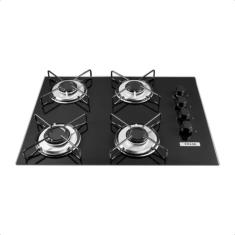 Cooktop a Gás glp 4 Bocas queimadores Nivus Bivolt 3000 watts Para Embutir Compacto Design Aço Esmaltado Estiloso Stelar