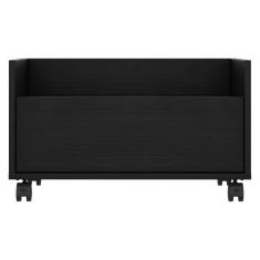Mesa de Cabeceira 60 Cm com Rodízios Multimóveis Preta