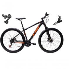 Bicicleta Aro 29 Ksw Xlt Alumínio 24v Câmbios Shimano Garfo Suspensão - Preto/laranja Tam.21