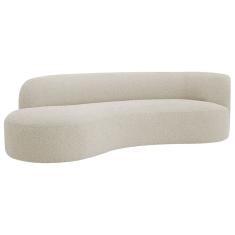 Divã Recamier Orgânico Tokyo 160cm Lado Esquerdo Bouclé - Amarena Móveis Cor Bege