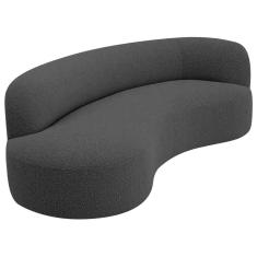 Divã Recamier Orgânico Tokyo 200cm Lado Esquerdo Linho - Amarena Móveis Cor Cinza Escuro