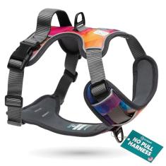 Embark Adventure Arnês para cães, acabamento reflexivo GG para cães extragrandes sem puxar - nylon de grau militar, 2 clipes de coleira e alça forrada com gel. Arneses macios e acolchoados para