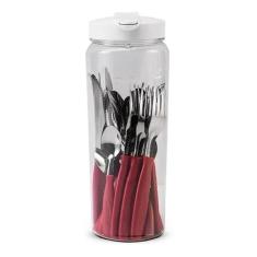 Faqueiro Itaparica 20 Peças Vermelho Com  Jarra Brinox