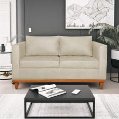 Sofá 2 Lugares 140cm Suede Esper Bege - Maranata Estofados