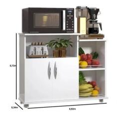 Armário Paneleiro Com Fruteira Chão 2 Portas Cozinha Branco
