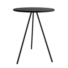 Mesa Lateral Gabriela Preta Tampo de Madeira Preto